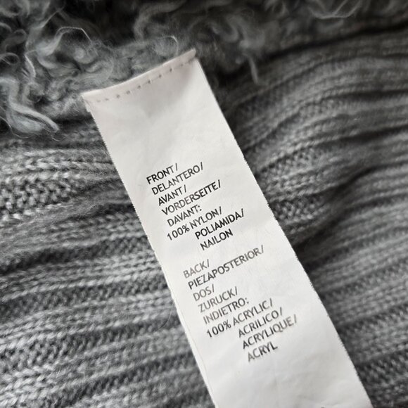 Kensie Gray Faux Fur Knit Vest XS Open Front Asymmetric Hem Nylon Acrylic Blend - Picture 5 of 8